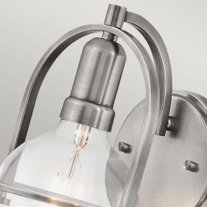 Lampa ścienna kinkiet Somerset Elstead Lighting stal szkło z bąbelkami powietrza szczotkowany nikiel