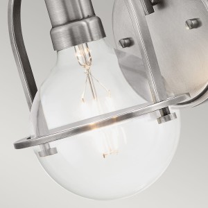 Lampa ścienna kinkiet Somerset Elstead Lighting z przezroczystym kloszem i żarówką E27 60W, stal niklowana.