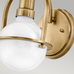 Lampa ścienna kinkiet Somerset Elstead Lighting stal szkło opalowe stary mosiądz.