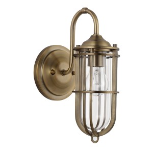 Lampa ścienna kinkiet Urban Restoration Elstead Lighting stal szkło ciemny stary mosiądz.