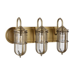 Lampa ścienna kinkiet Urban Restoration Elstead Lighting 3xE27 60W Stal Szkło Ciemny stary mosiądz.