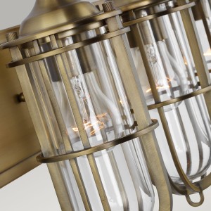 Lampa ścienna kinkiet Urban Restoration Elstead Lighting 3xE27 60W Stal Szkło Ciemny stary mosiądz detal.