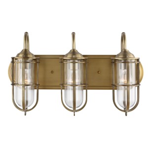 Lampa ścienna kinkiet Urban Restoration Elstead Lighting 3xE27 60W Stal, Szkło Ciemny stary mosiądz.