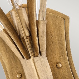 Lampa ścienna kinkiet Vida Elstead Lighting, oksydowane złoto, stal, kryształ, detal produktu.