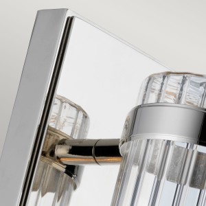 Lampa ścienna kinkiet Wellington Elstead Lighting 1xE27 60W Stal, Szkło żebrowane Polerowany chrom