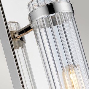 Lampa ścienna kinkiet Wellington Elstead Lighting 1xE27 60W polerowany chrom, żebrowane szkło.