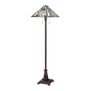 Lampa podłogowa Maybeck Elstead Lighting 2xE27 60 W Stal Żywica Szkło Ciemny brąz