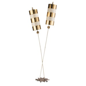 Lampa podłogowa Nettle Luxe Elstead Lighting złoto-beż, stal miękka.