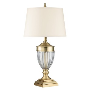 Lampa stołowa Dennison Elstead Lighting, 1xE27, 100 W, mosiądz szczotkowany.