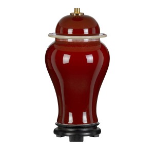 Lampa stołowa Oxblood Elstead Lighting czerwona ceramika 1xE27 60W