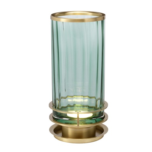 Lampa stołowa Arno QN-ARNO-GREEN-AB Quintiesse 1xGX53 9W Stal, Szkło pryzmatyczne  Stary mosiądz