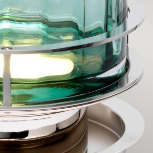 Lampa stołowa Arno Elstead Lighting z polerowanego niklu i pryzmatycznego szkła.