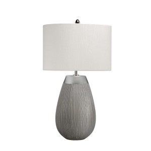 Lampa stołowa Harrow QN-HARROW-TL Quintiesse 1xE27 60W Ceramika, Stal, Sztuczny jedwab Srebrny