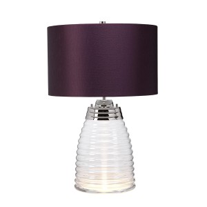 Lampa stołowa Milne QN-MILNE-TL-AUB Quintiesse 1xE27 60W Stal, Szkło, Satyna teksturowana Polerowany nikiel