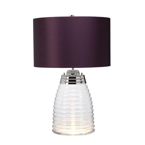 Lampa stołowa Milne QN-MILNE-TL-AUB Quintiesse 1xE27 60W Stal, Szkło, Satyna teksturowana Polerowany nikiel