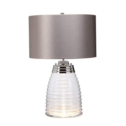 Lampa stołowa Milne QN-MILNE-TL-GREY Quintiesse 1xE27 60W Stal, Szkło, Satyna teksturowana Polerowany nikiel