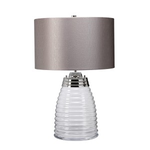 Lampa stołowa Milne Elstead Lighting, stal szkło satynowy nikiel.