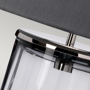 Lampa stołowa Reno Elstead Lighting, nikiel i szkło pryzmatyczne