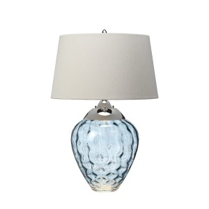 Lampa stołowa Samara QN-SAMARA-TL-BLU Quintiesse 1xE27 60W Stal, Szkło, Sztuczny jedwab Polerowany nikiel