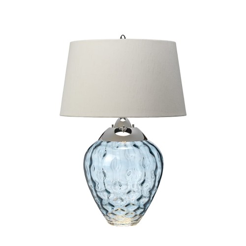 Lampa stołowa Samara QN-SAMARA-TL-BLU Quintiesse 1xE27 60W Stal, Szkło, Sztuczny jedwab Polerowany nikiel