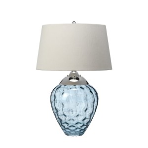 Lampa stołowa Samara Elstead Lighting szklana podstawa z kloszem.