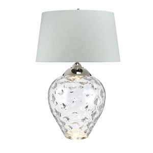 Lampa stołowa Samara QN-SAMARA-TL-LRG-CLR Quintiesse 1xE27 60W Stal, Szkło, Sztuczny jedwab Polerowany nikiel