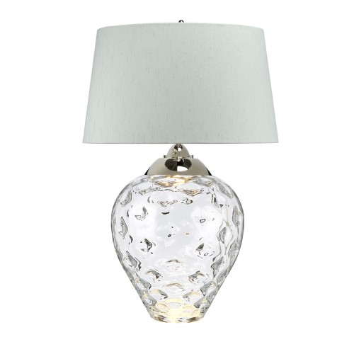 Lampa stołowa Samara QN-SAMARA-TL-LRG-CLR Quintiesse 1xE27 60W Stal, Szkło, Sztuczny jedwab Polerowany nikiel