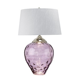 Lampa stołowa Samara Elstead Lighting z abażurem i szklanym podstawą