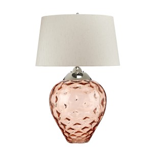 Lampa stołowa Samara Elstead Lighting polerowany nikiel szkło sztuczny jedwab.
