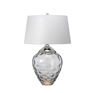 Lampa stołowa Samara QN-SAMARA-TL-SMK Quintiesse 1xE27 60W Stal, Szkło, Sztuczny jedwab Polerowany nikiel