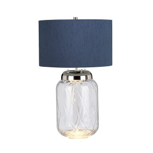 Lampa stołowa Sola QN-SOLA-TL-L-BLU Quintiesse 1xE27 60W Stal, Szkło, Sztuczny jedwab Polerowany nikiel
