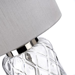 Lampa stołowa Sola Elstead Lighting, stal, szkło, sztuczny jedwab, polerowany nikiel.