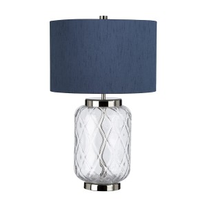Lampa stołowa Sola QN-SOLA-TL-S-BLU Quintiesse 1xE27 60W Stal, Szkło, Sztuczny jedwab Polerowany nikiel