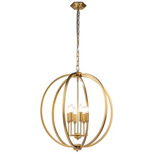 Lampa wisząca/żyrandol Corinne Elstead Lighting 6xE14 60 W Stal Oksydowany mosiądz