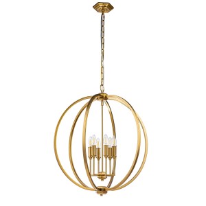 Lampa wisząca Corinne Elstead Lighting ze złotymi pierścieniami i sześcioma żarówkami E14.