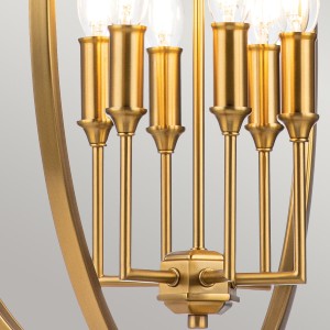 Żyrandol Corinne Elstead Lighting z 6 żarówkami E14, stal oksydowany mosiądz.