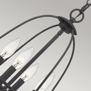 Lampa wisząca Bradbury Elstead Lighting 4xE14 40 W Stal Popielate.