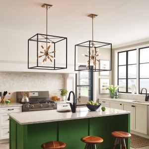 Lampa wisząca Aros Elstead Lighting w nowoczesnej kuchni