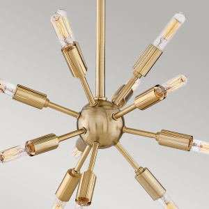 Lampa wisząca Aros Elstead Lighting 12xE14 40W Stal Czarne/Złote modernistyczna z żarówkami Edison.