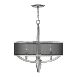 Lampa wisząca Ascher Elstead Lighting 3xE14 60W, stal, kryształ, organza, polerowany nikiel.