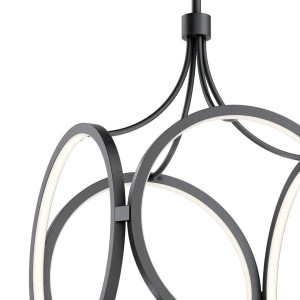 Lampa wisząca Ciri Elstead Lighting z wbudowanym LED, matowa czerń.