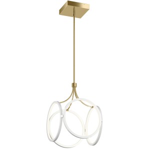 Lampa wisząca Ciri QN-CIRI-P-WH Quintiesse 1xWbudowany LED 45W Aluminium, Żelazo, Akryl Białe/ Szampańskie złoto