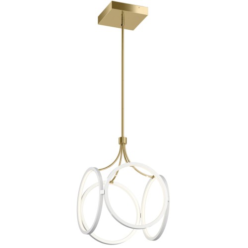 Lampa wisząca Ciri QN-CIRI-P-WH Quintiesse 1xWbudowany LED 45W Aluminium, Żelazo, Akryl Białe/ Szampańskie złoto