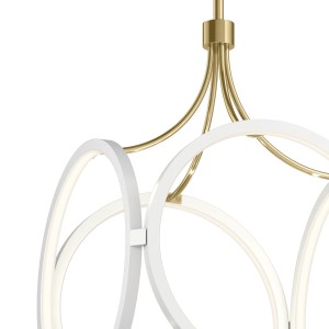 Lampa wisząca Ciri Elstead Lighting LED 45W biała szampańskie złoto.