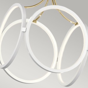 Lampa wisząca Ciri Elstead Lighting LED 45W aluminium białe szampańskie złoto.