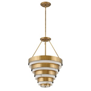 Lampa wisząca Echelon QN-ECHELON-4P Quintiesse 4xE14 40W Stal, Sztuczny alabaster Stary mosiądz