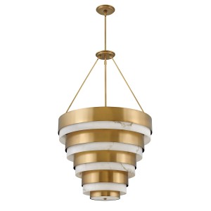 Lampa wisząca Echelon Elstead Lighting 8xE14 40W, stal sztuczny alabaster stary mosiądz.