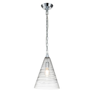 Lampa wisząca Elmore Elstead Lighting E27 60W stal aluminium szkło chrom.