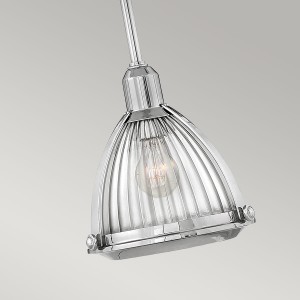 Lampa wisząca Elroy Elstead Lighting E27 nikiel żebrowane szkło