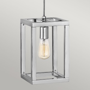 Lampa wisząca Ensemble Elstead Lighting 1xE27 60W Stal Polerowany nikiel, nowoczesna z odsłoniętą żarówką.